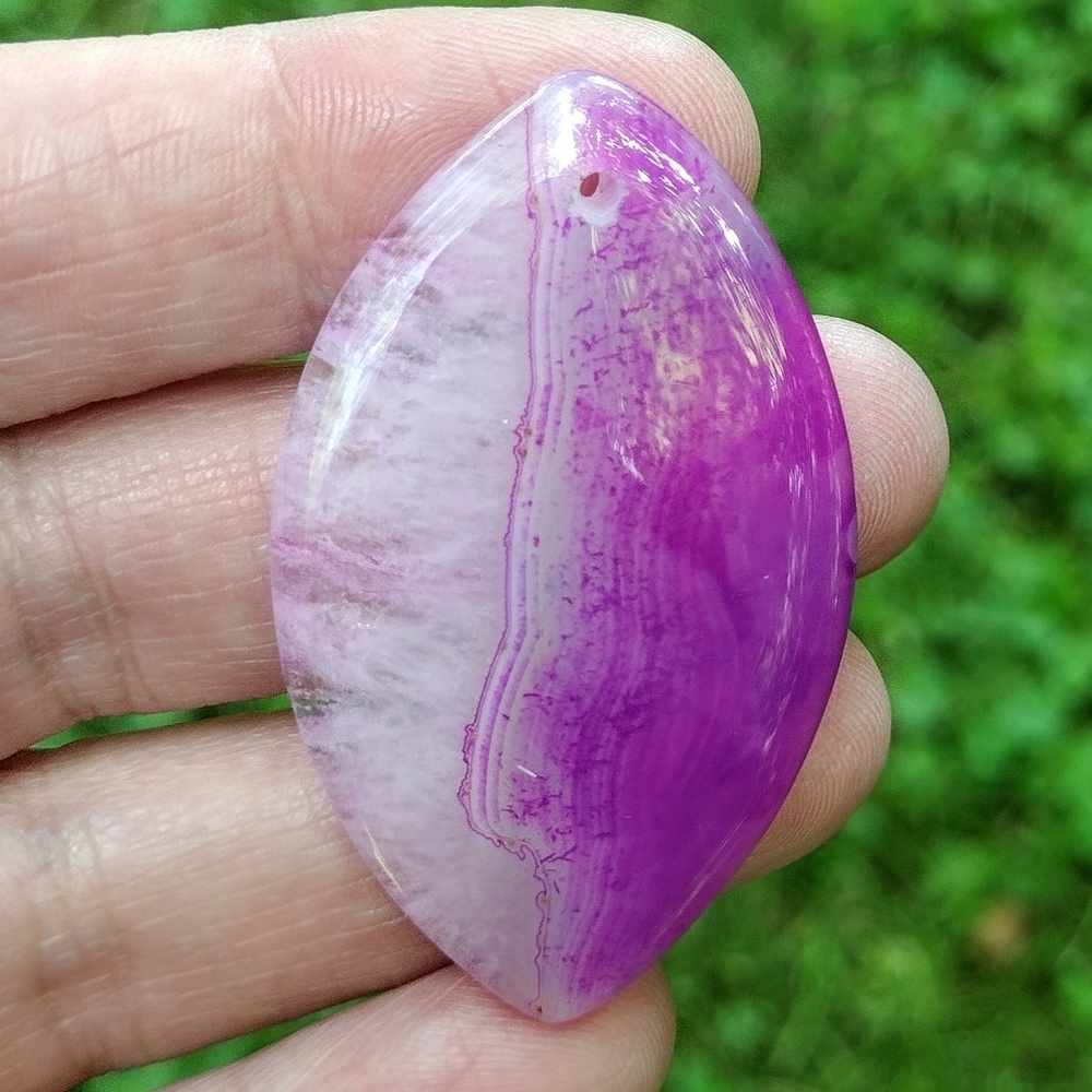 Purple Druzy Agate Diamond Pendant Gemstone